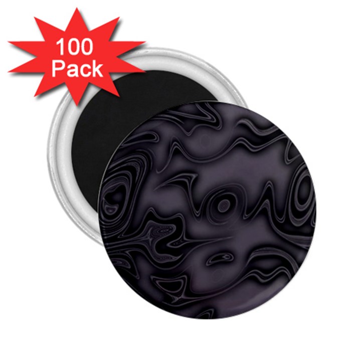 Dark Plum and Black Abstract Art Swirls 2.25  Magnets (100 pack) 