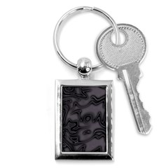 Dark Plum And Black Abstract Art Swirls Key Chain (rectangle) by SpinnyChairDesigns