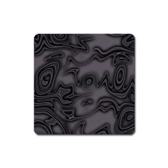 Dark Plum And Black Abstract Art Swirls Square Magnet by SpinnyChairDesigns