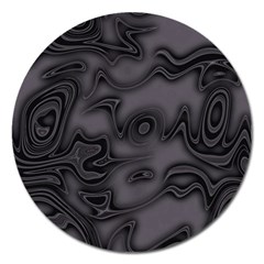 Dark Plum And Black Abstract Art Swirls Magnet 5  (round) by SpinnyChairDesigns