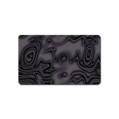 Dark Plum And Black Abstract Art Swirls Magnet (name Card) by SpinnyChairDesigns