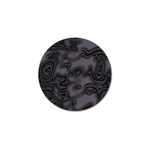 Dark Plum and Black Abstract Art Swirls Golf Ball Marker Front