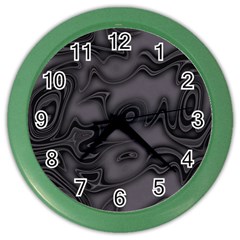 Dark Plum And Black Abstract Art Swirls Color Wall Clock by SpinnyChairDesigns