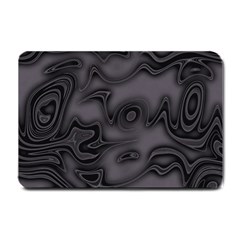 Dark Plum And Black Abstract Art Swirls Small Doormat  by SpinnyChairDesigns