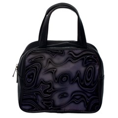 Dark Plum And Black Abstract Art Swirls Classic Handbag (one Side) by SpinnyChairDesigns