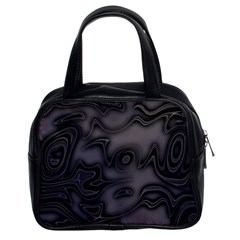 Dark Plum And Black Abstract Art Swirls Classic Handbag (two Sides) by SpinnyChairDesigns