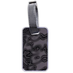 Dark Plum And Black Abstract Art Swirls Luggage Tag (two Sides) by SpinnyChairDesigns