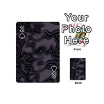 Dark Plum and Black Abstract Art Swirls Playing Cards 54 Designs (Mini) Front - Spade2