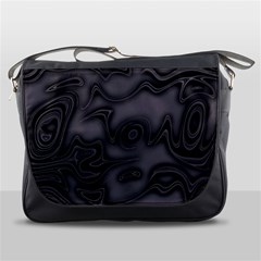 Dark Plum And Black Abstract Art Swirls Messenger Bag by SpinnyChairDesigns