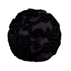 Dark Plum And Black Abstract Art Swirls Standard 15  Premium Round Cushions by SpinnyChairDesigns