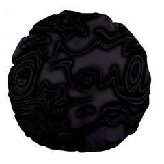 Dark Plum And Black Abstract Art Swirls Large 18  Premium Round Cushions by SpinnyChairDesigns