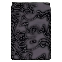 Dark Plum And Black Abstract Art Swirls Removable Flap Cover (l) by SpinnyChairDesigns