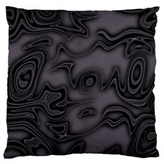 Dark Plum And Black Abstract Art Swirls Large Flano Cushion Case (two Sides)