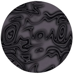 Dark Plum And Black Abstract Art Swirls Wooden Bottle Opener (round) by SpinnyChairDesigns