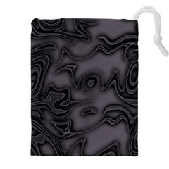 Dark Plum And Black Abstract Art Swirls Drawstring Pouch (4xl) by SpinnyChairDesigns