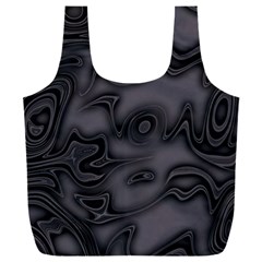 Dark Plum And Black Abstract Art Swirls Full Print Recycle Bag (xxxl) by SpinnyChairDesigns