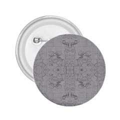 Silver Grey Decorative Floral Pattern 2 25  Buttons by SpinnyChairDesigns