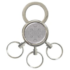 Silver Grey Decorative Floral Pattern 3-ring Key Chain by SpinnyChairDesigns