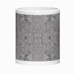 Silver Grey Decorative Floral Pattern Morph Mugs Center