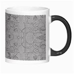 Silver Grey Decorative Floral Pattern Morph Mugs Right