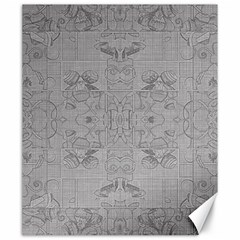 Silver Grey Decorative Floral Pattern Canvas 20  X 24  by SpinnyChairDesigns