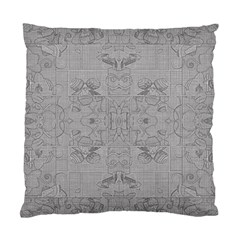 Silver Grey Decorative Floral Pattern Standard Cushion Case (one Side) by SpinnyChairDesigns