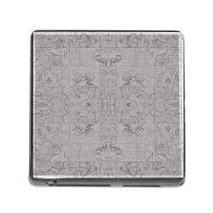 Silver Grey Decorative Floral Pattern Memory Card Reader (square 5 Slot) by SpinnyChairDesigns