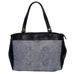 Silver Grey Decorative Floral Pattern Oversize Office Handbag by SpinnyChairDesigns