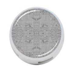 Silver Grey Decorative Floral Pattern 4-port Usb Hub (one Side) by SpinnyChairDesigns