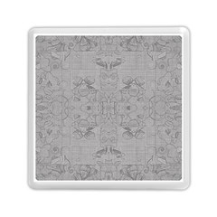 Silver Grey Decorative Floral Pattern Memory Card Reader (square) by SpinnyChairDesigns