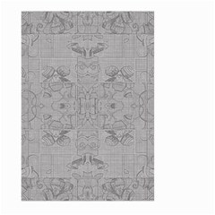 Silver Grey Decorative Floral Pattern Large Garden Flag (two Sides) by SpinnyChairDesigns