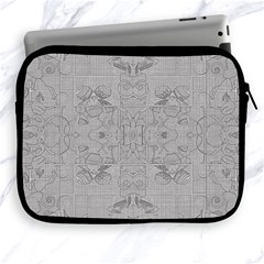 Silver Grey Decorative Floral Pattern Apple Ipad 2/3/4 Zipper Cases by SpinnyChairDesigns