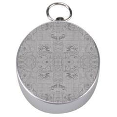 Silver Grey Decorative Floral Pattern Silver Compasses by SpinnyChairDesigns