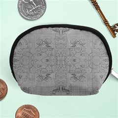 Silver Grey Decorative Floral Pattern Accessory Pouch (medium) by SpinnyChairDesigns