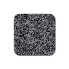 Comic Book Camouflage Rubber Square Coaster (4 Pack) by SpinnyChairDesigns