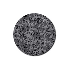 Comic Book Camouflage Rubber Coaster (round) by SpinnyChairDesigns