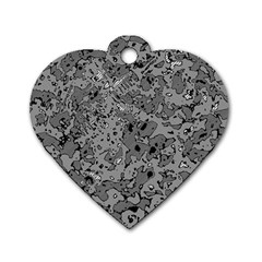 Comic Book Camouflage Dog Tag Heart (two Sides) by SpinnyChairDesigns