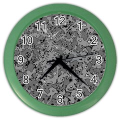 Comic Book Camouflage Color Wall Clock by SpinnyChairDesigns