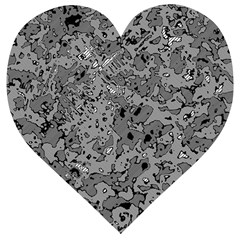 Comic Book Camouflage Wooden Puzzle Heart by SpinnyChairDesigns