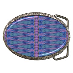 Purple Blue Ikat Stripes Belt Buckles by SpinnyChairDesigns