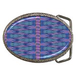 Purple Blue Ikat Stripes Belt Buckles Front