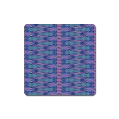 Purple Blue Ikat Stripes Square Magnet by SpinnyChairDesigns