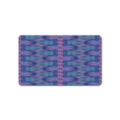 Purple Blue Ikat Stripes Magnet (name Card) by SpinnyChairDesigns