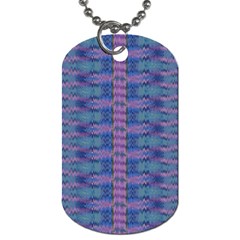 Purple Blue Ikat Stripes Dog Tag (one Side) by SpinnyChairDesigns