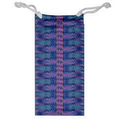 Purple Blue Ikat Stripes Jewelry Bag by SpinnyChairDesigns