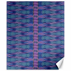 Purple Blue Ikat Stripes Canvas 8  X 10  by SpinnyChairDesigns