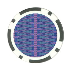 Purple Blue Ikat Stripes Poker Chip Card Guard by SpinnyChairDesigns