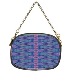 Purple Blue Ikat Stripes Chain Purse (two Sides) by SpinnyChairDesigns