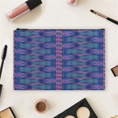 Purple Blue Ikat Stripes Cosmetic Bag (large) by SpinnyChairDesigns