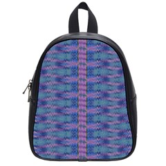 Purple Blue Ikat Stripes School Bag (small) by SpinnyChairDesigns